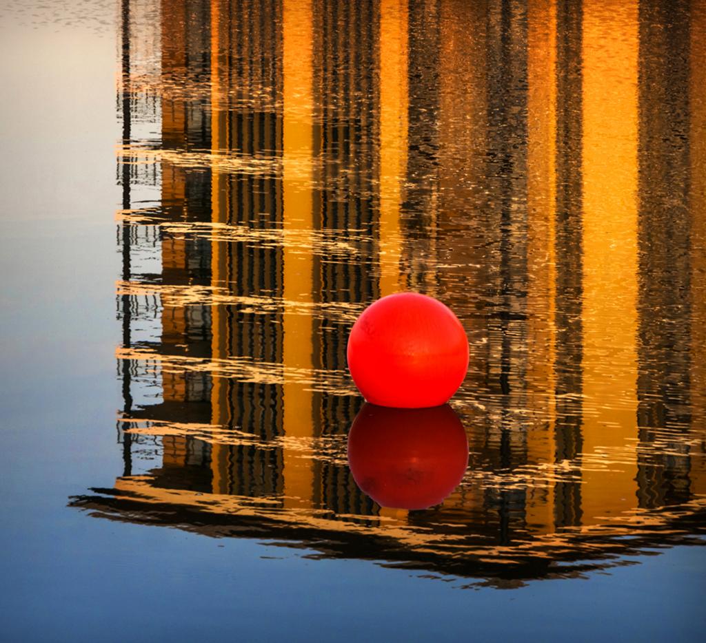 Building and ball reflection by Margaret Edwards