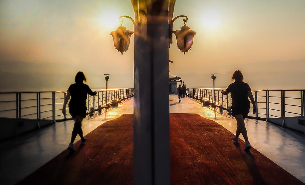 Morning walk on the Yangtze by Liz Mann